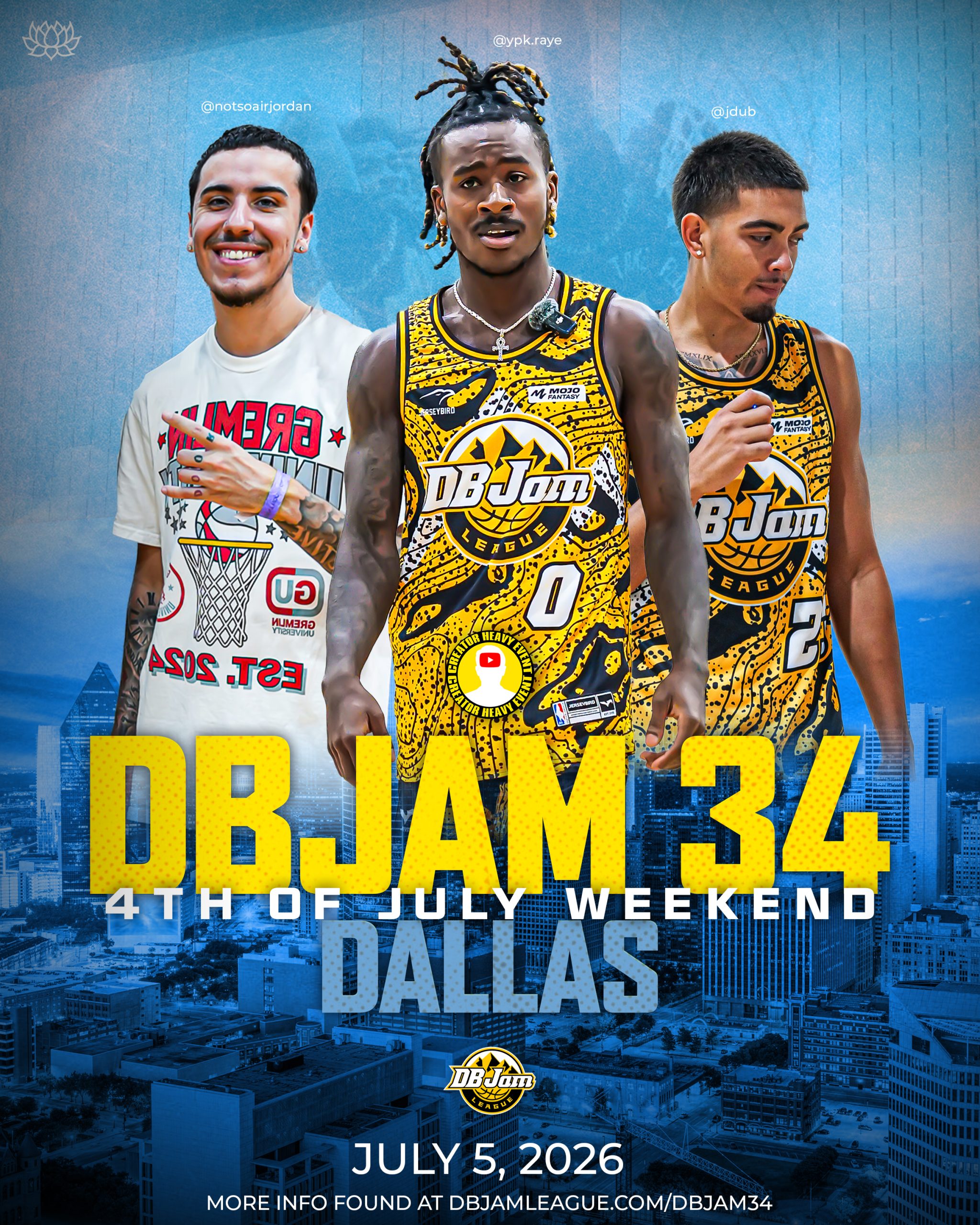 DBJAM (Dunk Ball Jam League) DBJAM 34 in Dallas Texas with YPK Raye and other creators